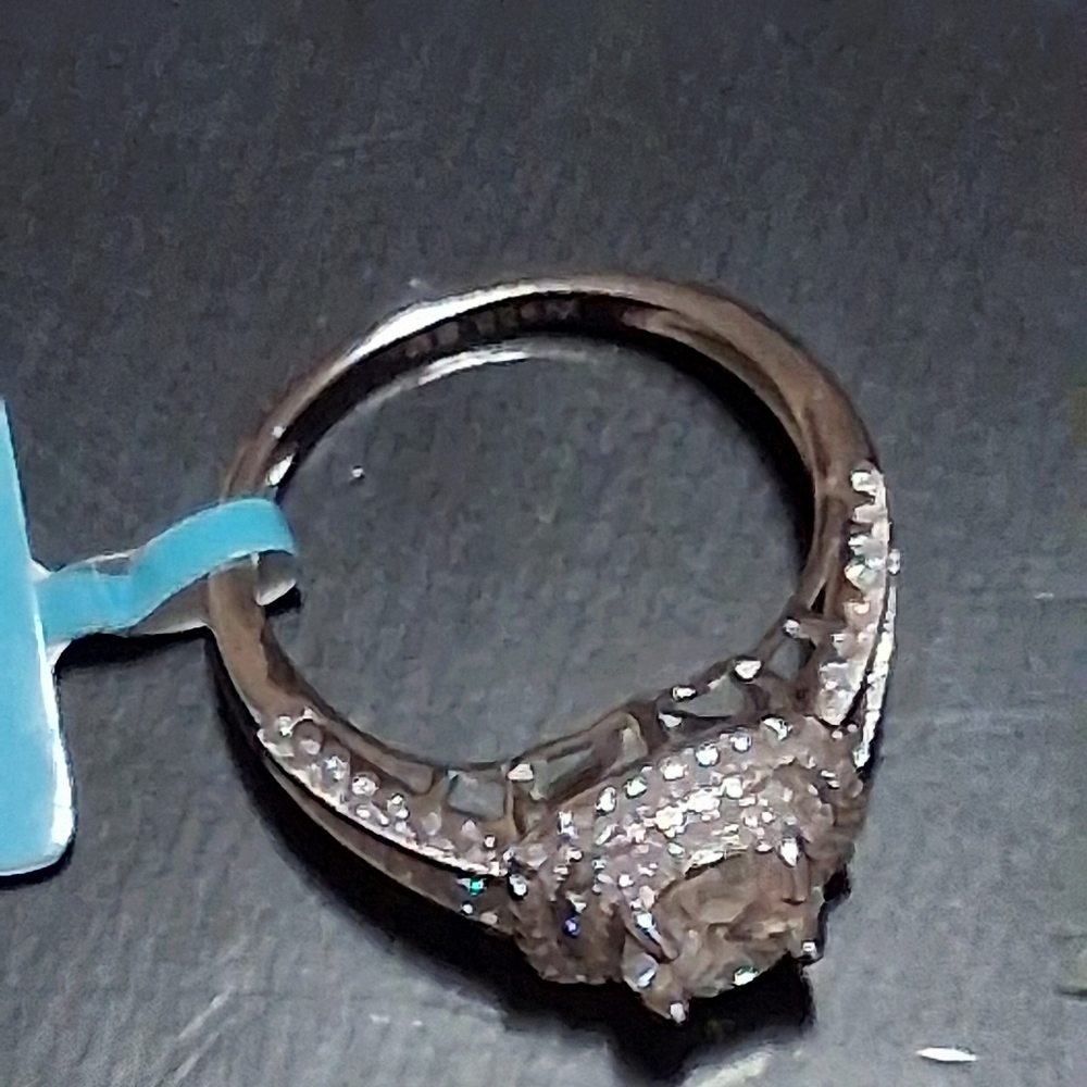 Moissanite Diamond Ring Set In 925 Sterling Silver Size 7 - Picture 5 of 11